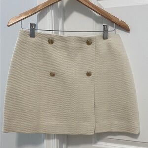 H&M Cream Double-Button Mini Skirt